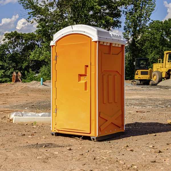 how often are the portable restrooms cleaned and serviced during a rental period in Branson